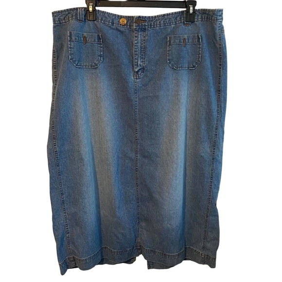 Venezia‎ Women Denim Long Skirt Plus Sz 24 Modest Classiccore Normcore Retro Y2K - Picture 1 of 10